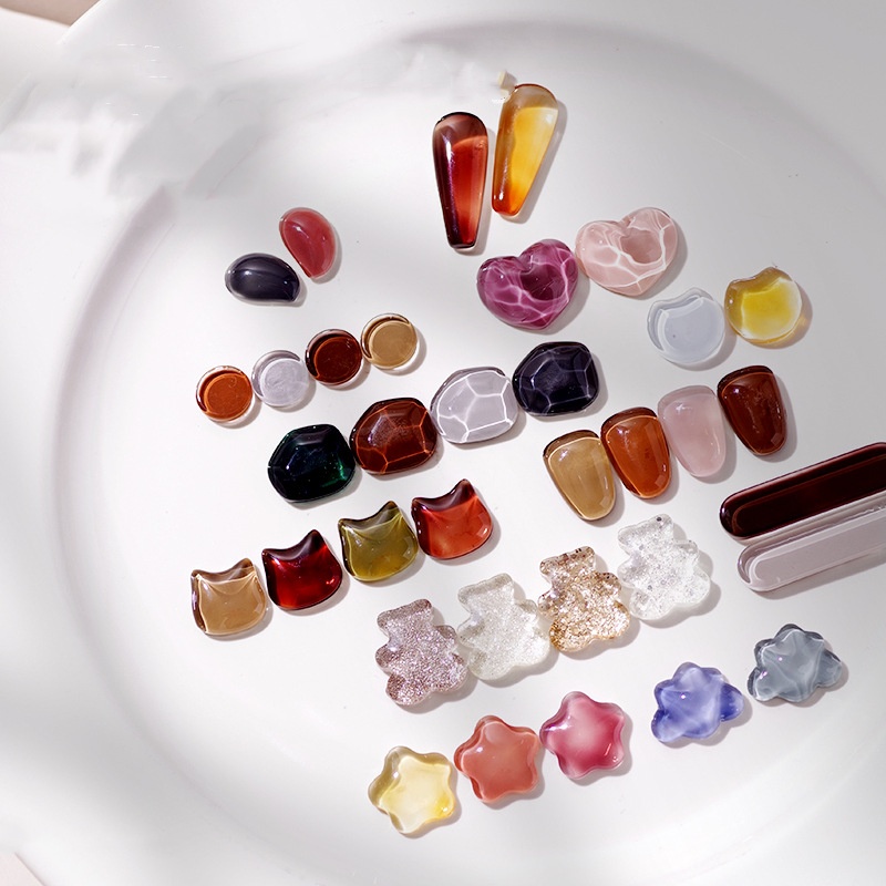 Nail Art Viral - Présentoir d'art d'ongle en verre Transparent,