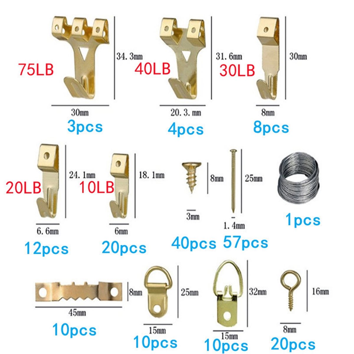 Nail Art Gold - PHONE&GEAR Kit de 195 pièces pour