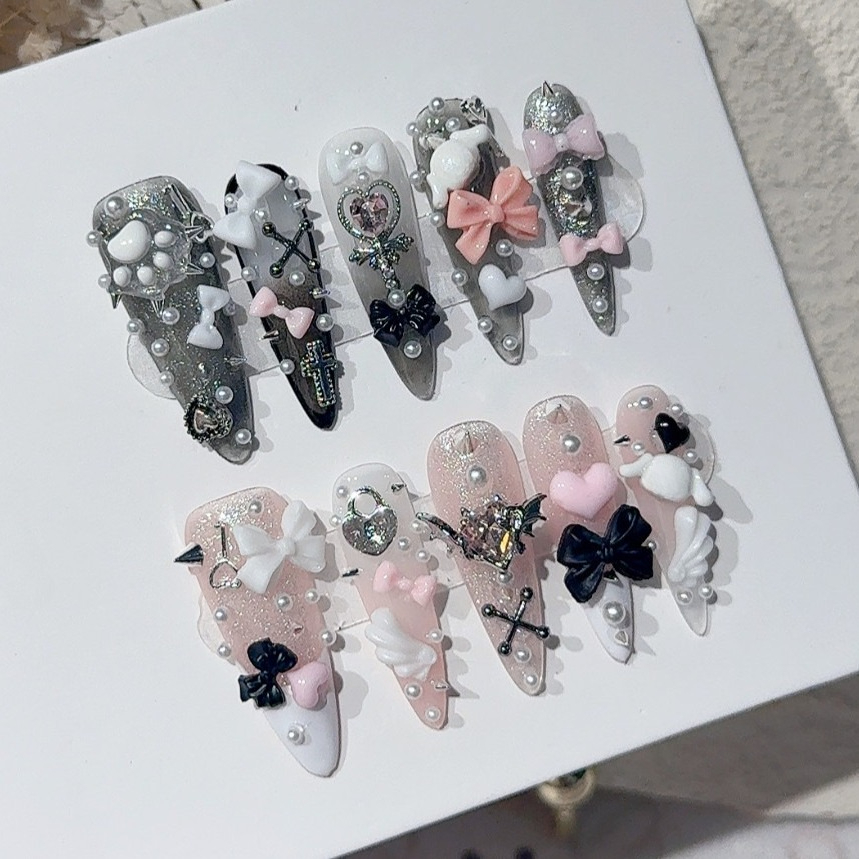 Nail Art Y2K - Jirai Y2K Spice Girl Black Pink