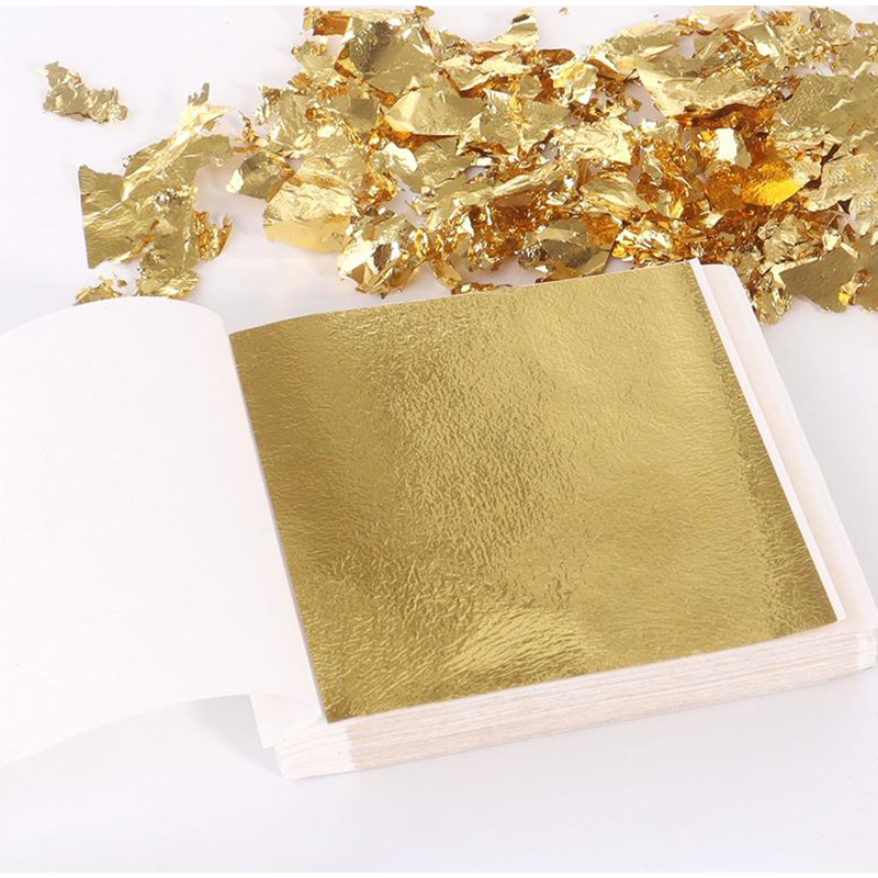 Nail Art Gold - 200 feuilles de feuille d'or dorée,