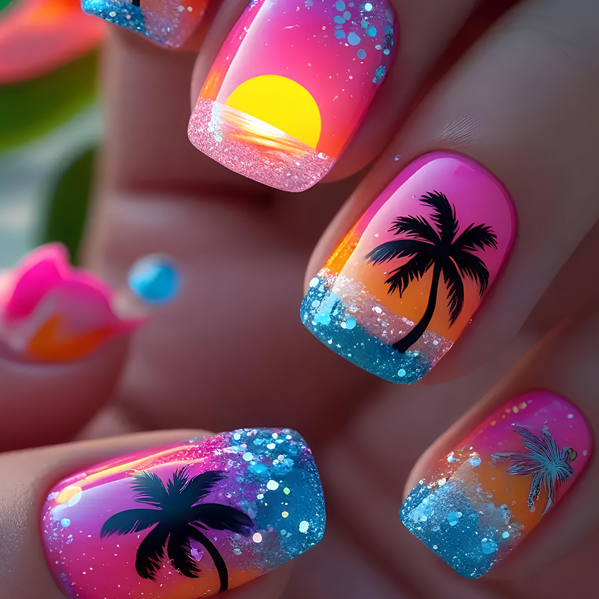 Nail Art Y2K - 24 pièces/ensemble Faux Ongles Courts, Moyens