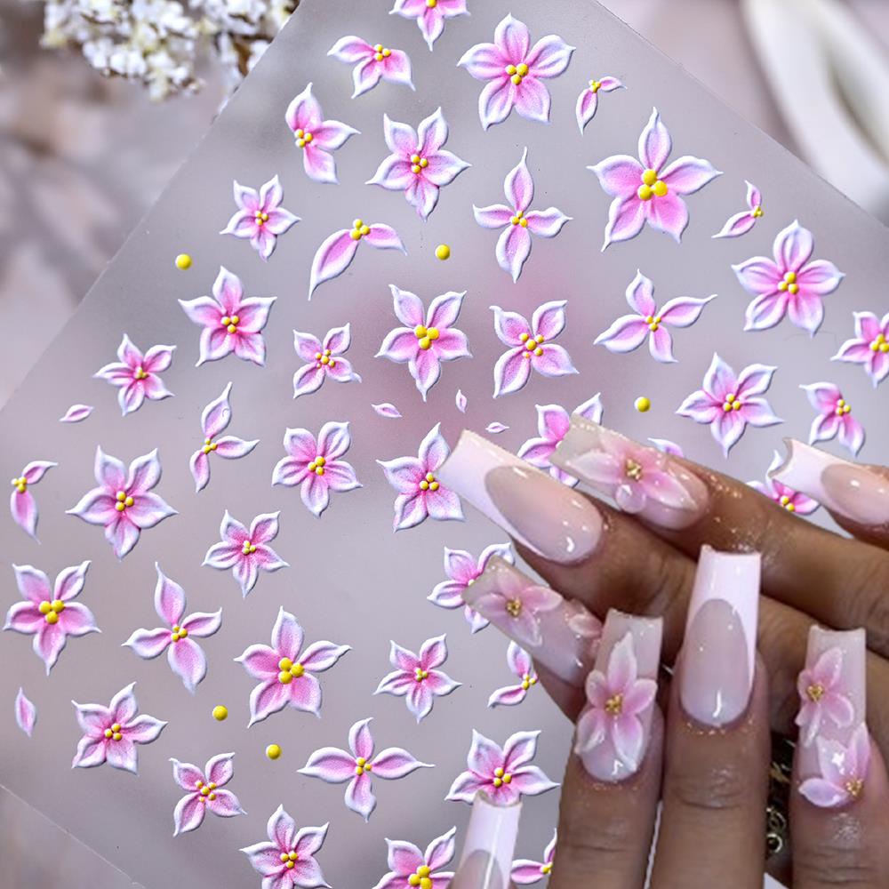 Nail Art Ombre Pink - 1 pièce Autocollants pour ongles 5D