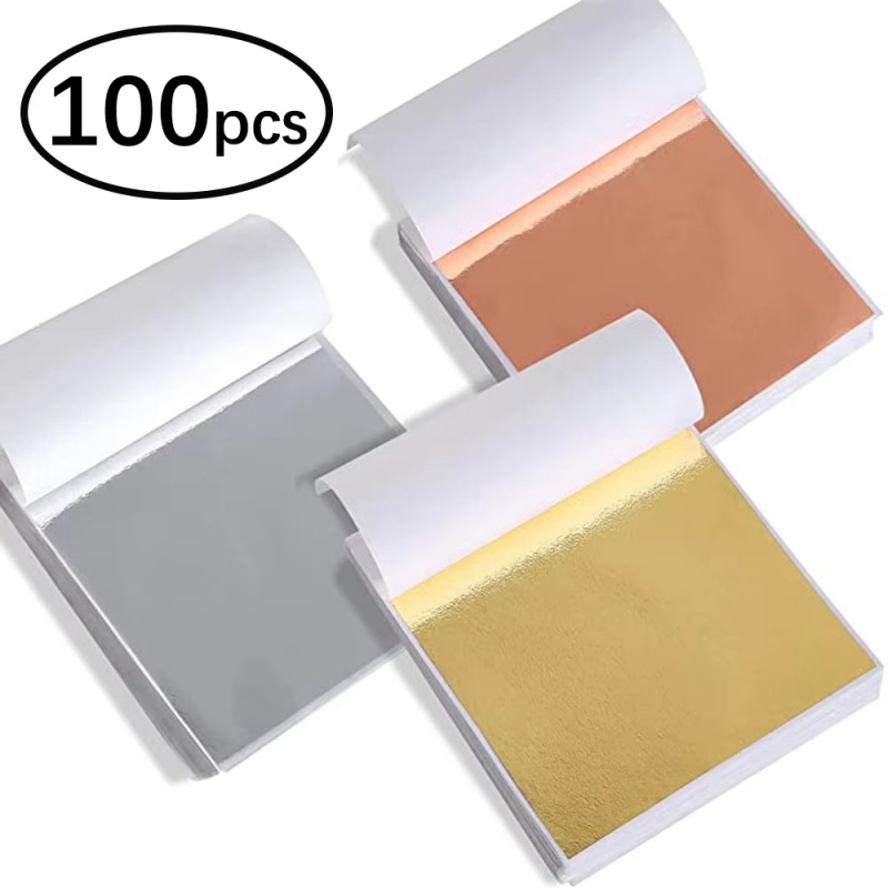 Nail Art Gold - 100 feuilles de papier imitation or,