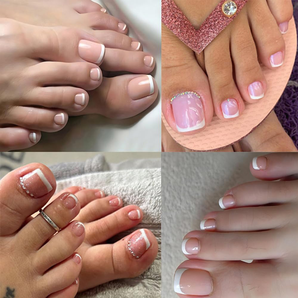 Nail Art Ombre Pink - 120 faux ongles d'orteils ombrés rose