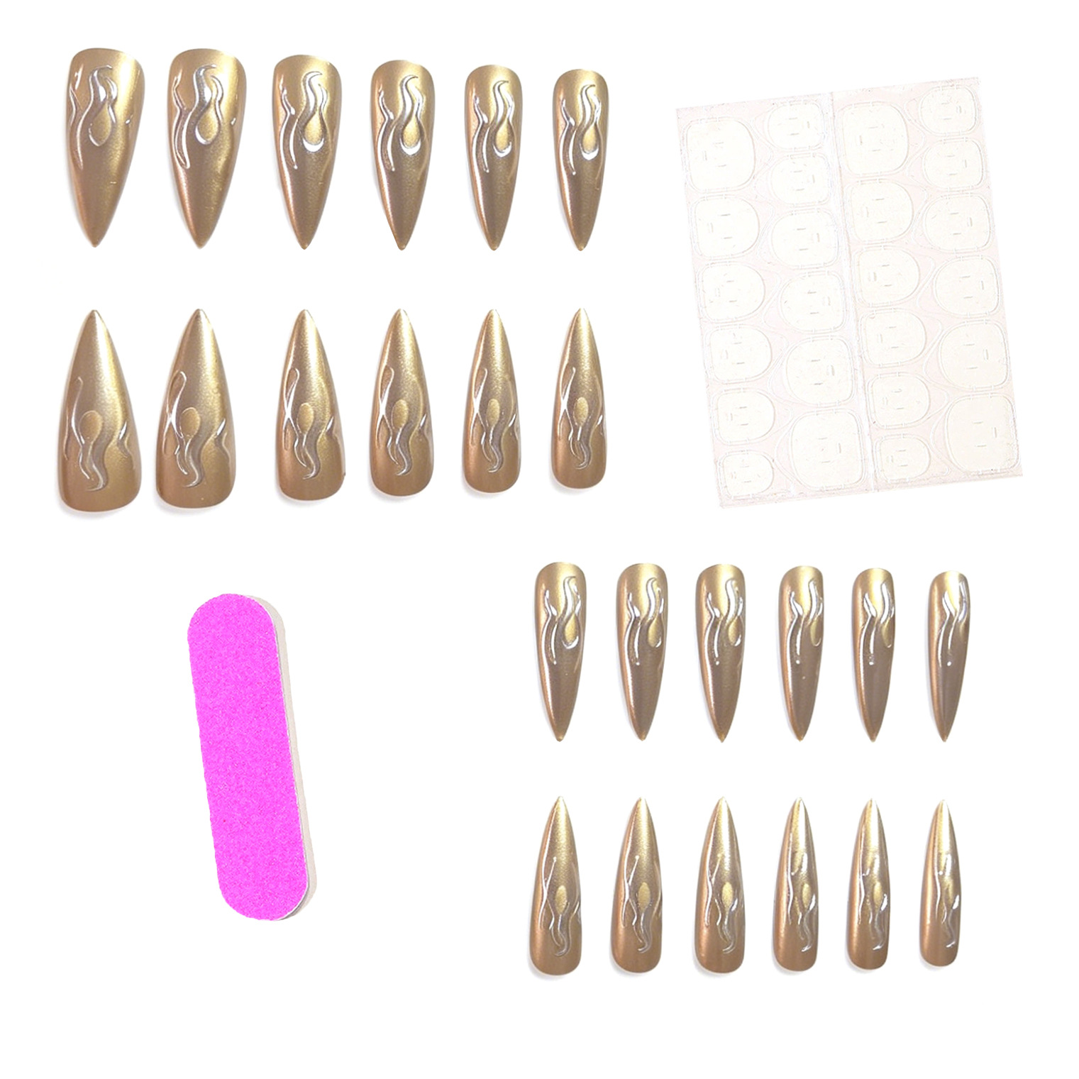 24 faux ongles 3D effet miroir - Nail Art Gold avis et prix