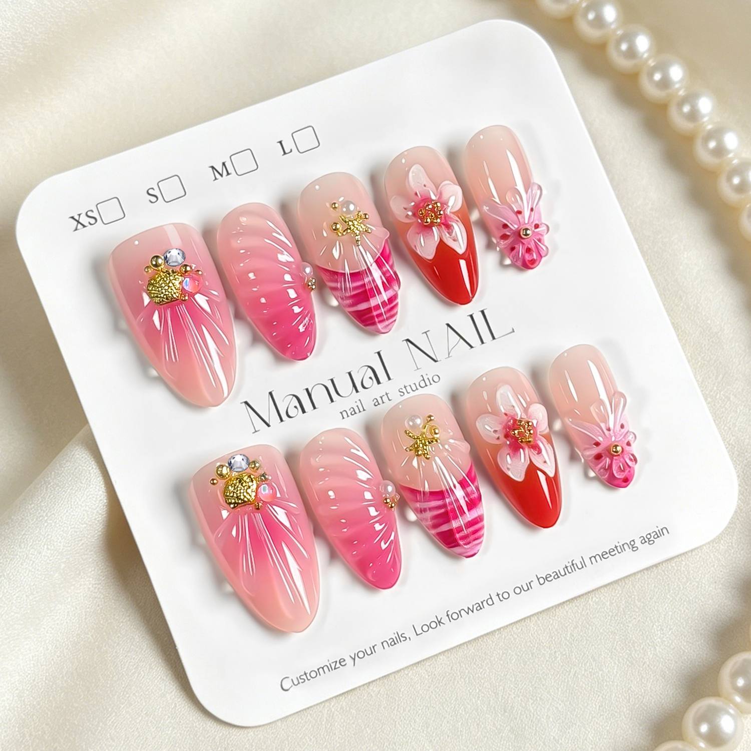 1 Boîte d'ongles press-on en g - Nail Art Ombre Pink avis et prix