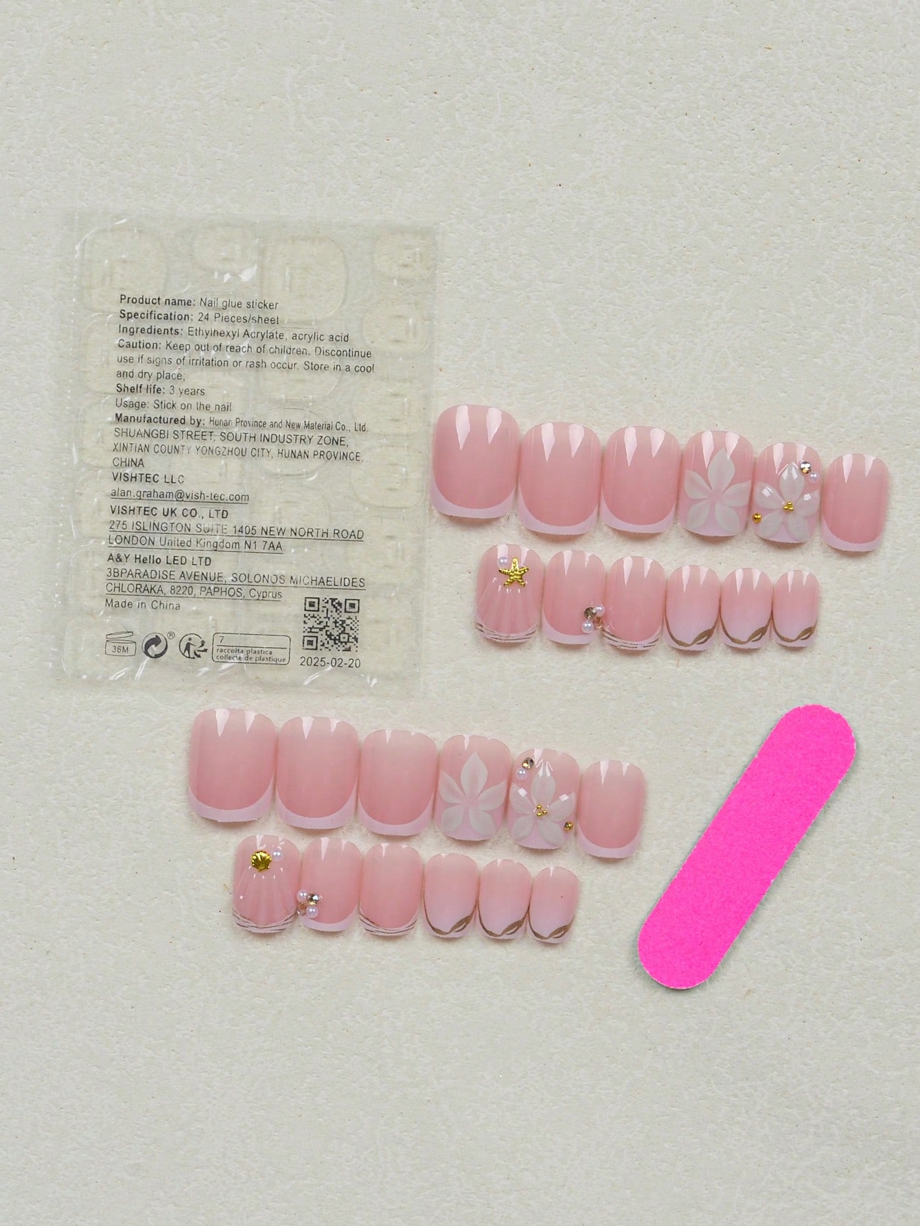24 faux ongles carrés courts b - Nail Art Y2K avis et prix
