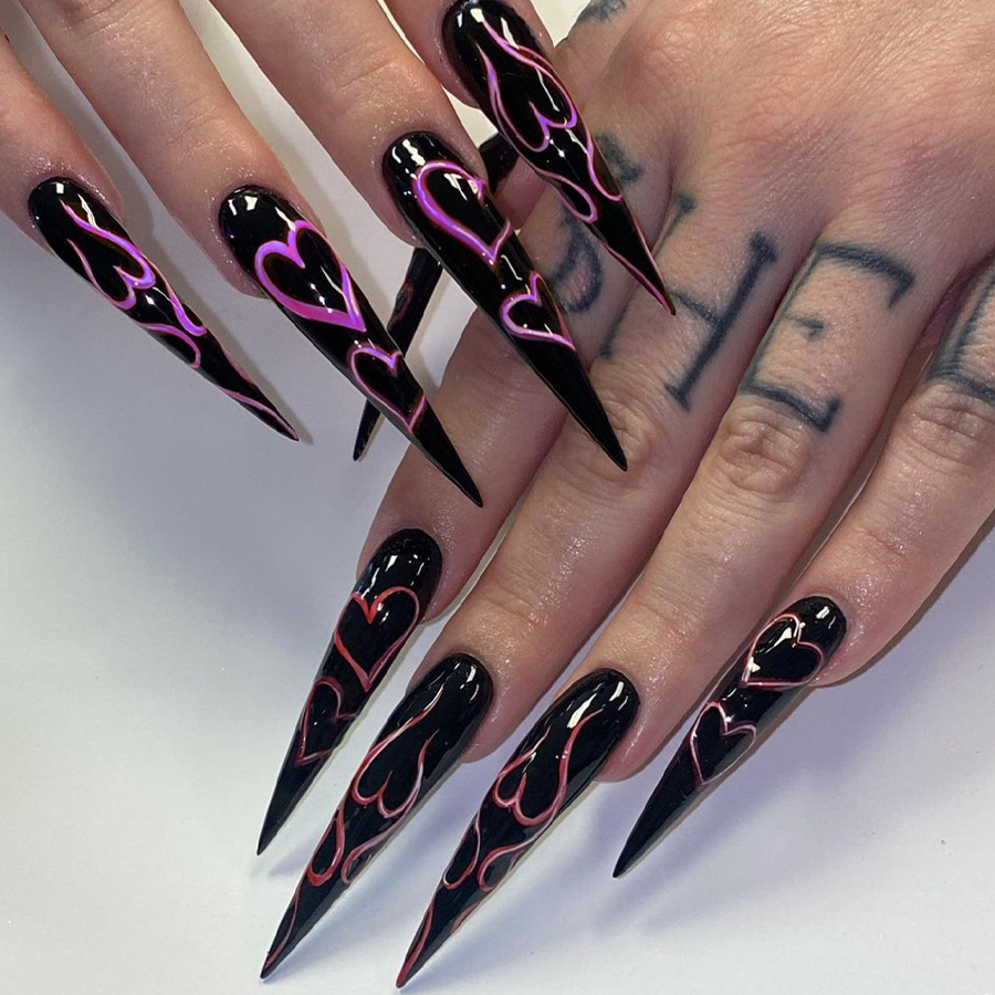 Faux ongles longs Stiletto Y2K - Nail Art Y2K avis et prix
