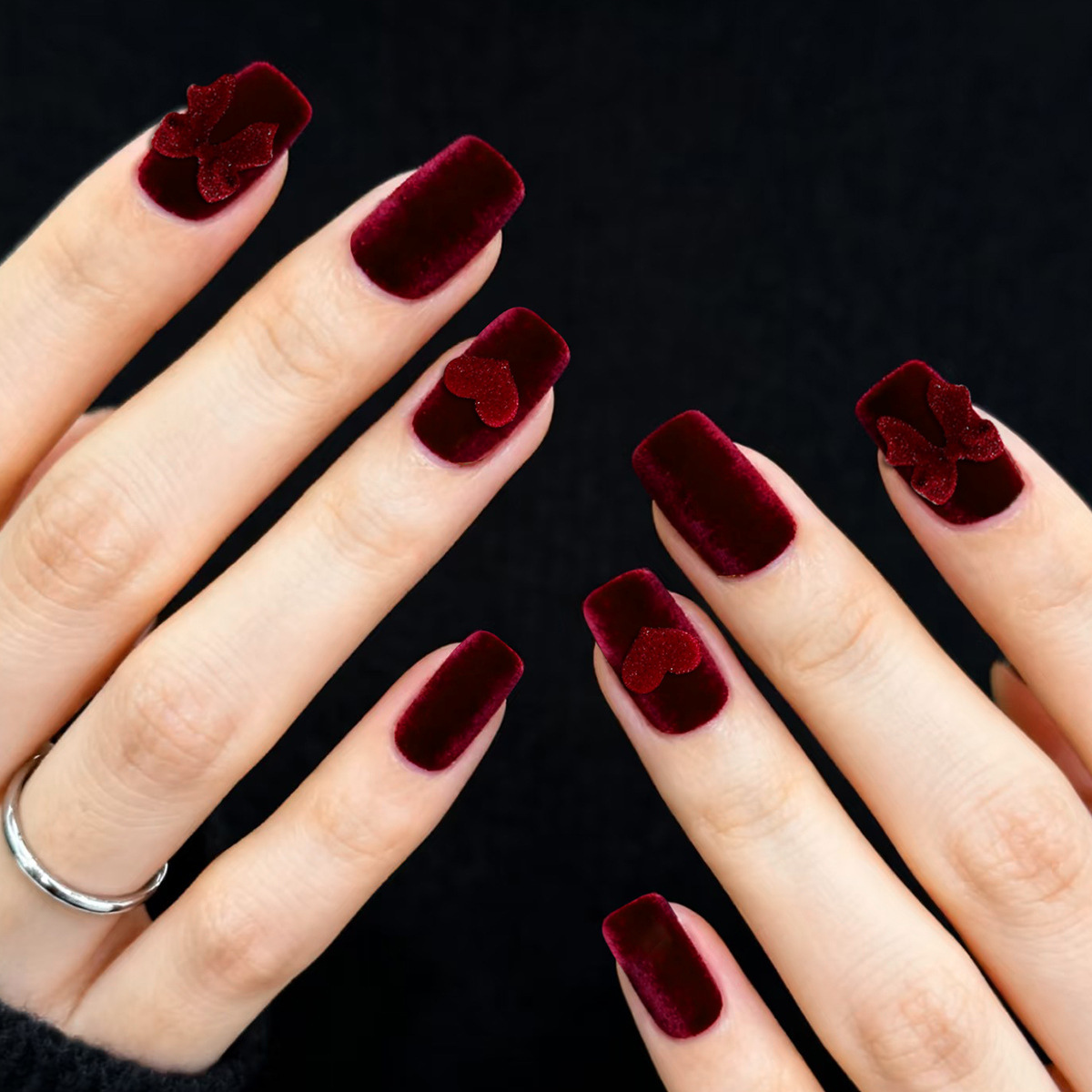 24 faux ongles rouges bordeaux - Nail Art Red Wine avis et prix