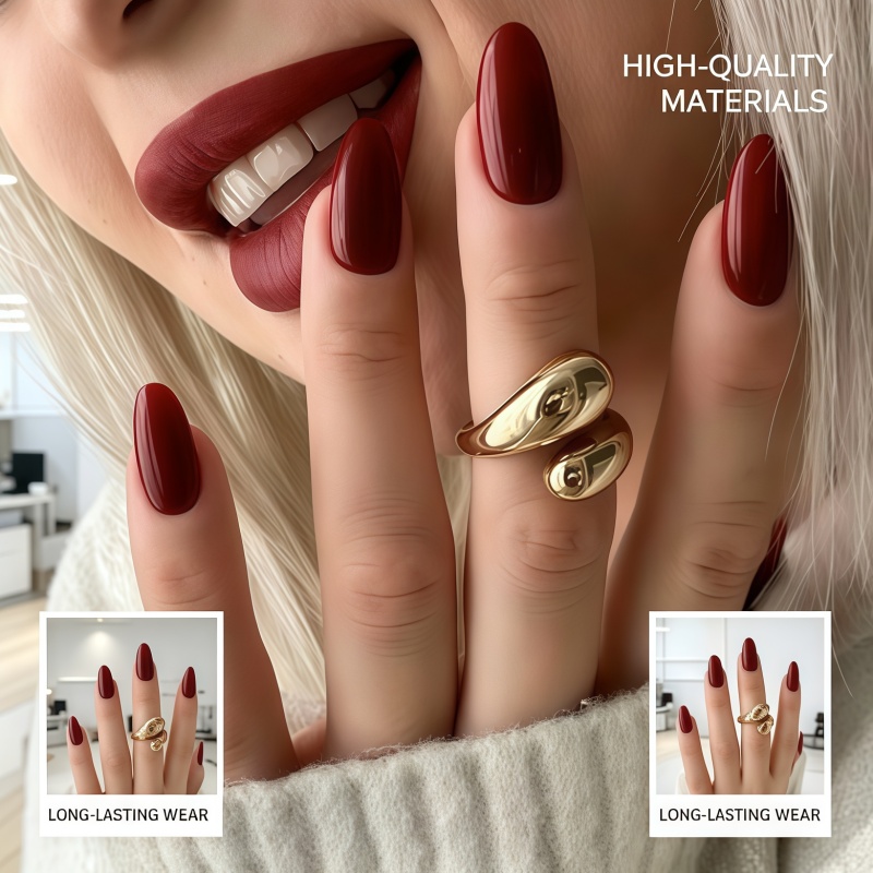 Nouveauté 2026 – 24 faux ongle - Nail Art Red Wine avis et prix