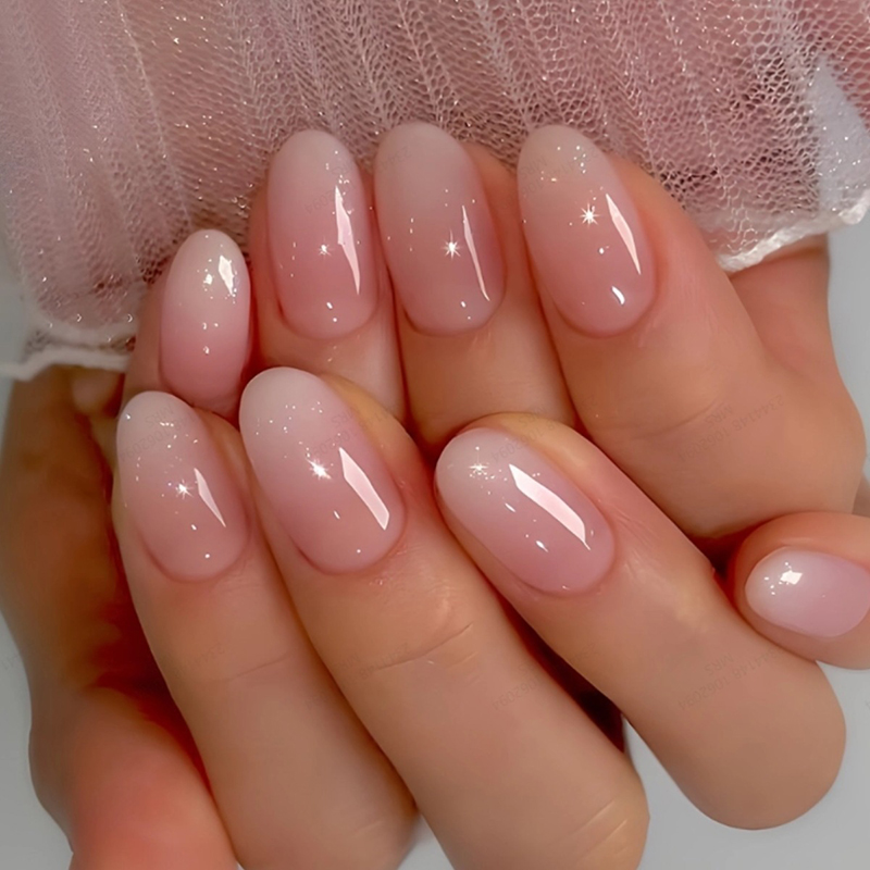 24 faux ongles courts ovales à - Nail Art Ombre Pink avis et prix