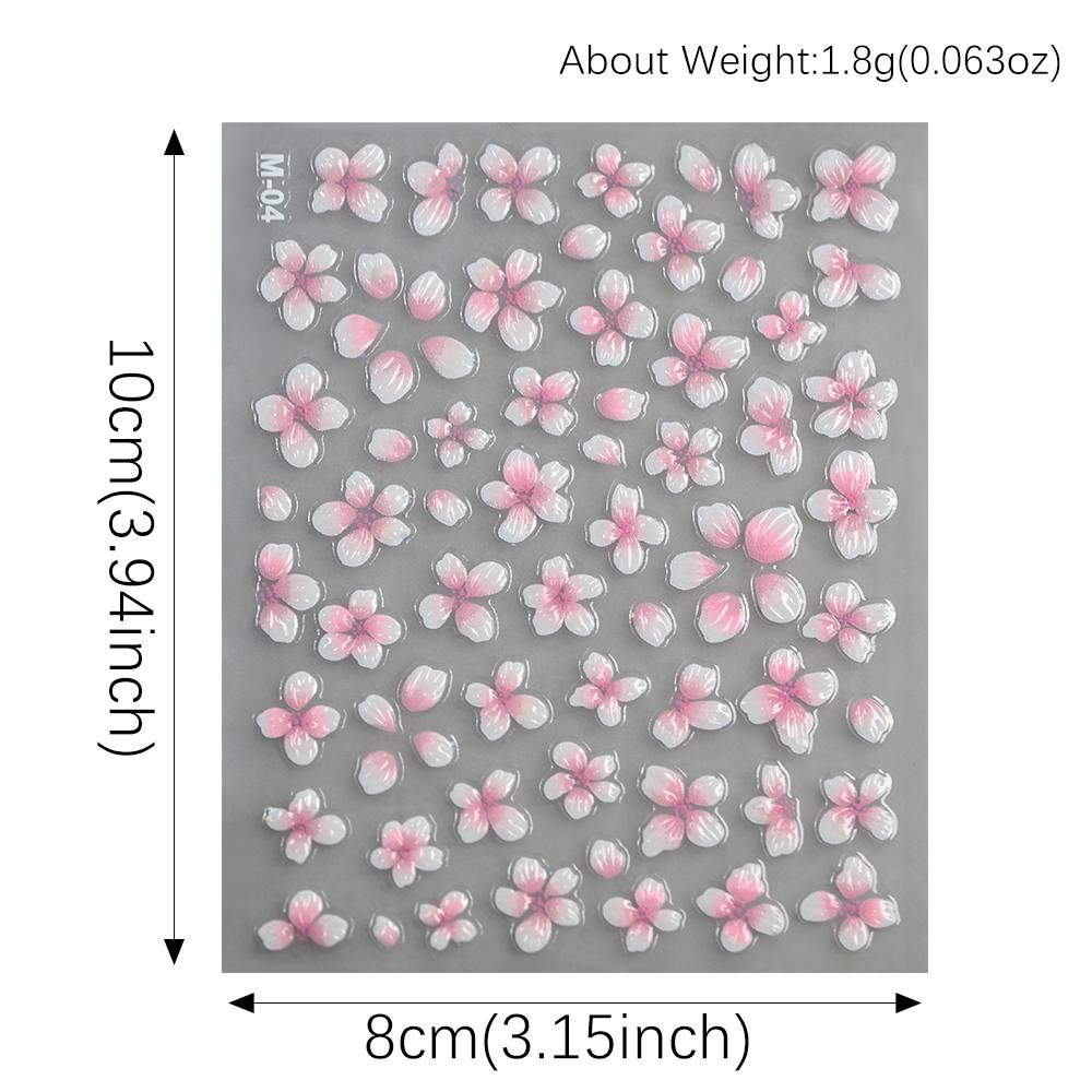 1 autocollant 3D en relief pou - Nail Art Ombre Pink avis et prix