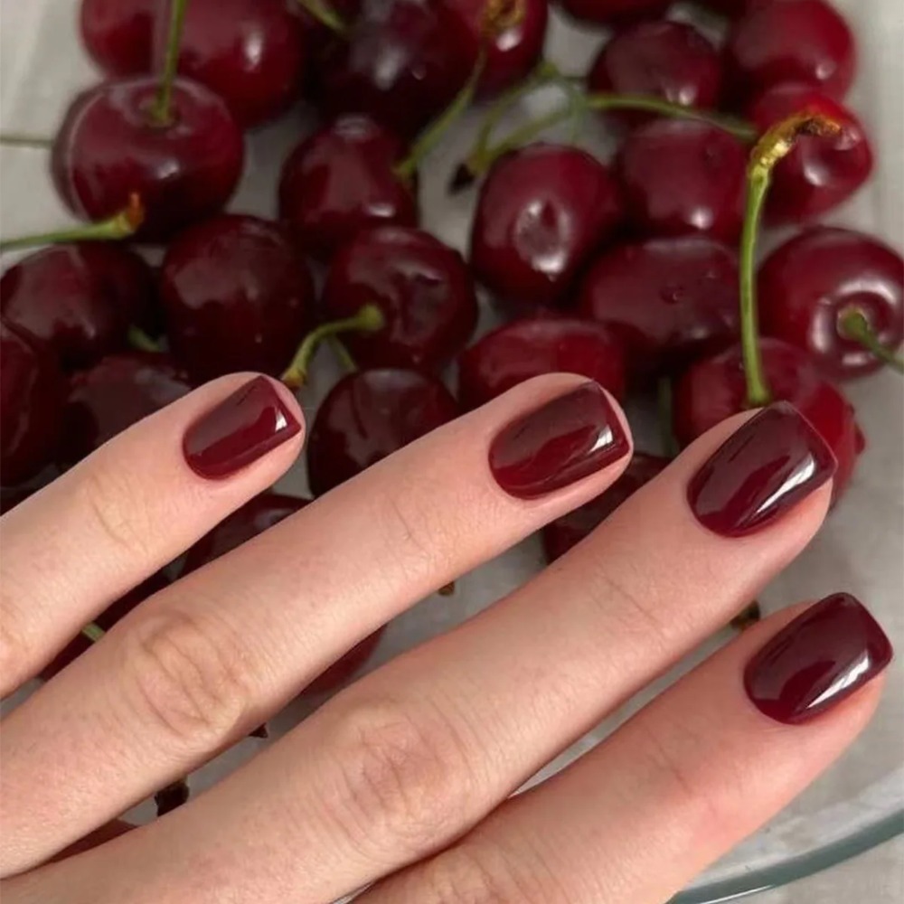 24 faux ongles courts carrés à - Nail Art Red Wine avis et prix