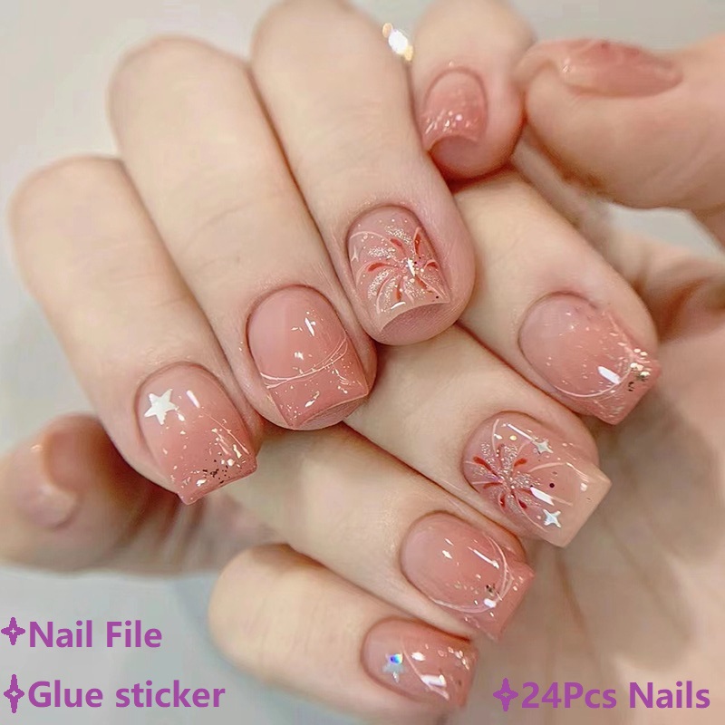 Faux ongles courts roses à pre - Nail Art Ombre Pink avis et prix