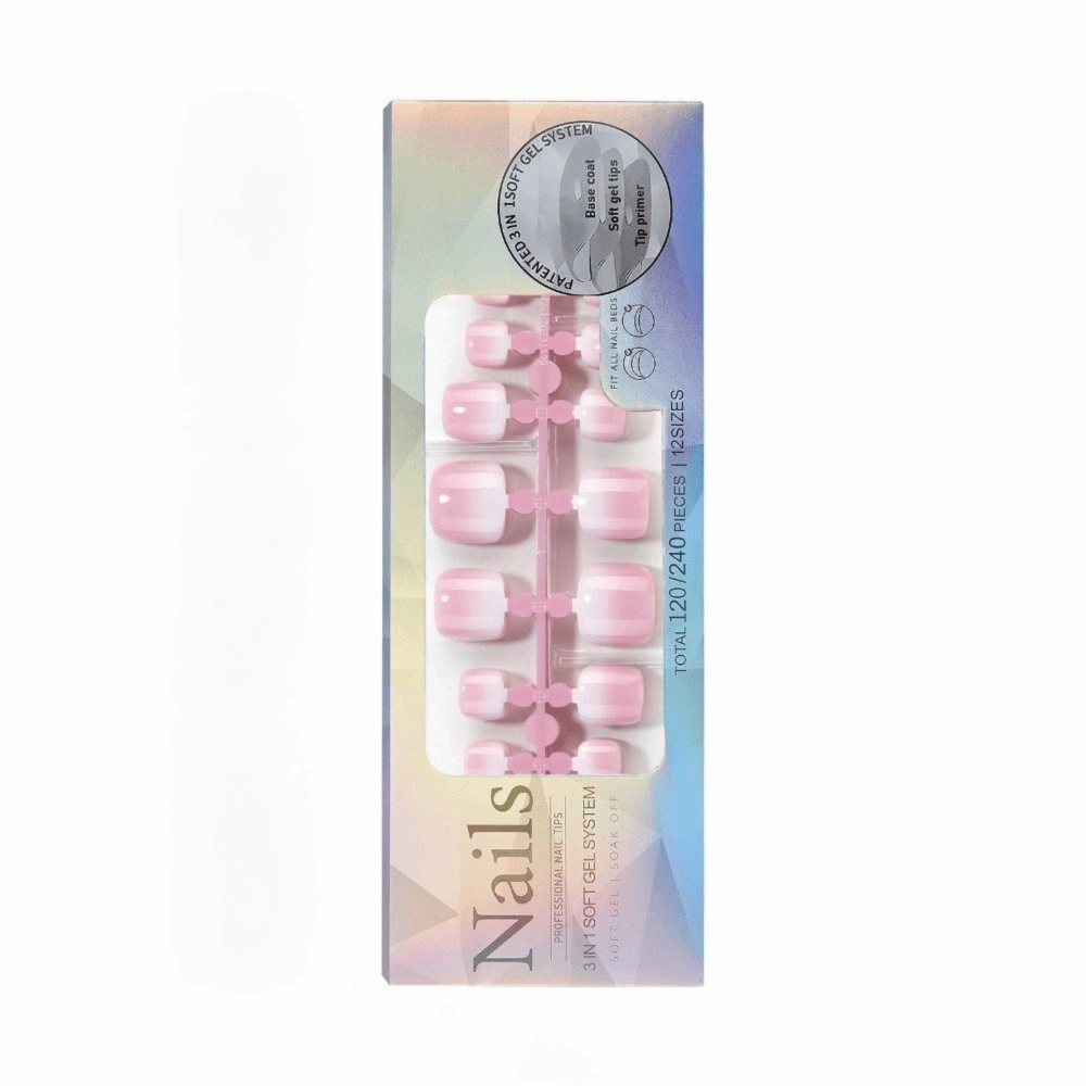 Faux ongles d'orteils carrés c - Nail Art Ombre Pink avis et prix