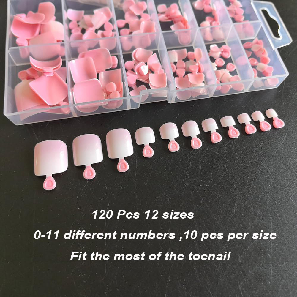 120 faux ongles d'orteils ombr - Nail Art Ombre Pink avis et prix
