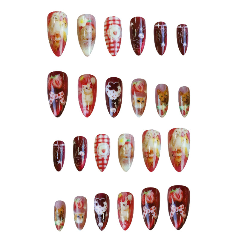 24 pièces fraise oeil de chat  - Nail Art Y2K avis et prix